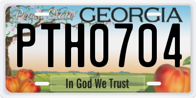 GA license plate PTH0704