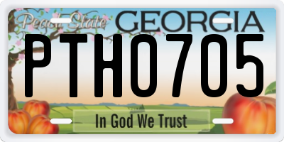 GA license plate PTH0705