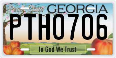 GA license plate PTH0706