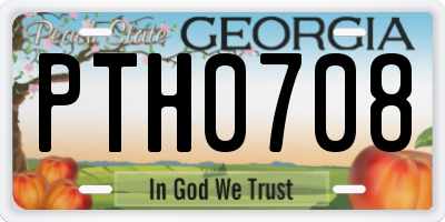 GA license plate PTH0708