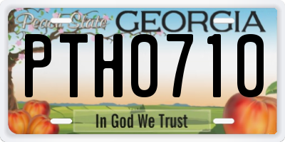 GA license plate PTH0710