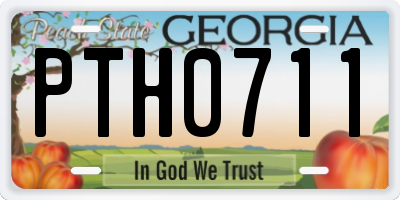 GA license plate PTH0711