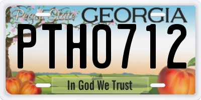 GA license plate PTH0712