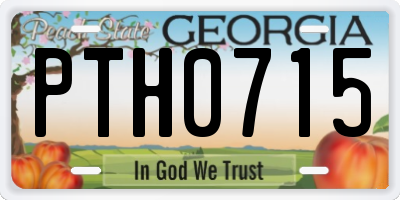 GA license plate PTH0715