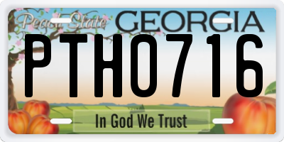GA license plate PTH0716