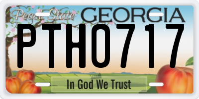 GA license plate PTH0717