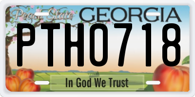 GA license plate PTH0718