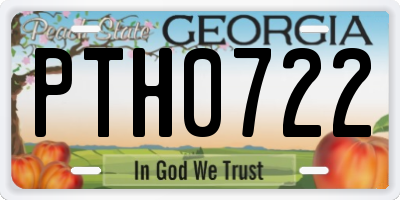 GA license plate PTH0722