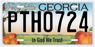 GA license plate PTH0724