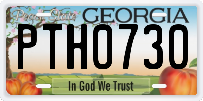 GA license plate PTH0730