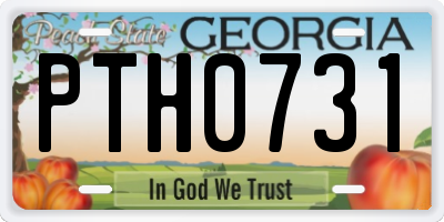GA license plate PTH0731