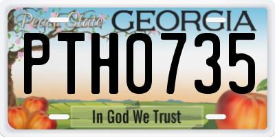 GA license plate PTH0735