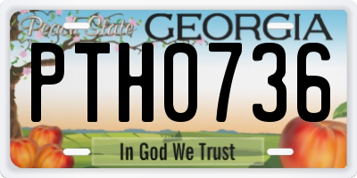 GA license plate PTH0736