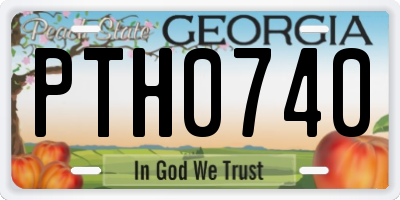 GA license plate PTH0740