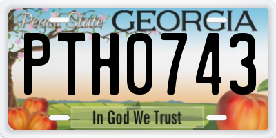 GA license plate PTH0743