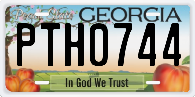 GA license plate PTH0744