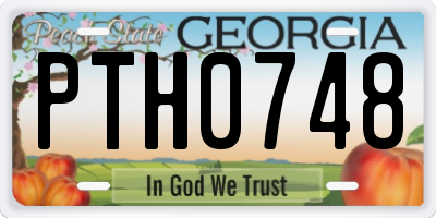 GA license plate PTH0748