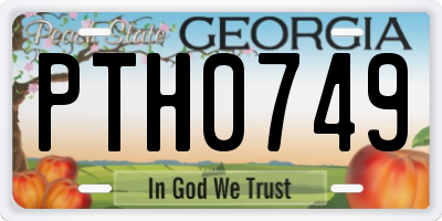 GA license plate PTH0749