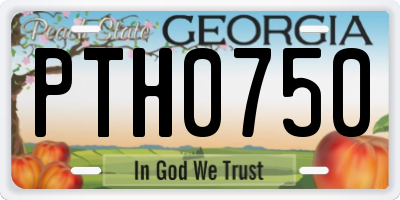 GA license plate PTH0750