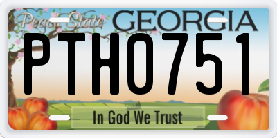 GA license plate PTH0751