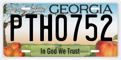 GA license plate PTH0752