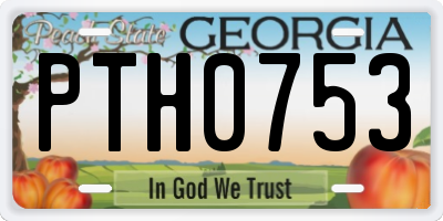 GA license plate PTH0753