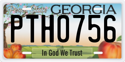 GA license plate PTH0756
