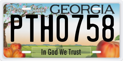 GA license plate PTH0758