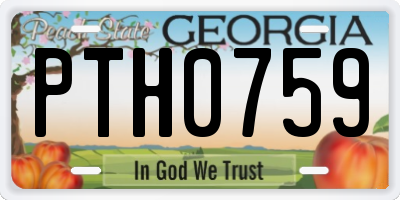 GA license plate PTH0759
