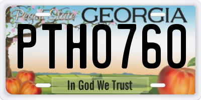 GA license plate PTH0760