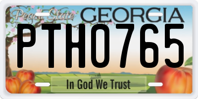 GA license plate PTH0765