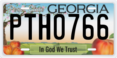 GA license plate PTH0766