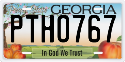 GA license plate PTH0767