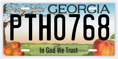 GA license plate PTH0768
