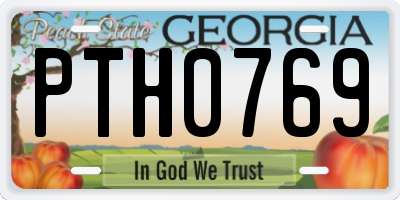 GA license plate PTH0769