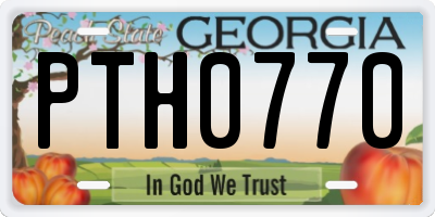 GA license plate PTH0770