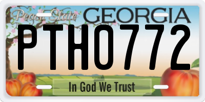 GA license plate PTH0772