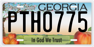 GA license plate PTH0775