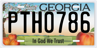 GA license plate PTH0786