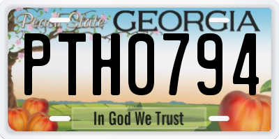 GA license plate PTH0794