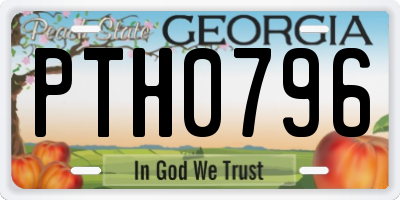 GA license plate PTH0796