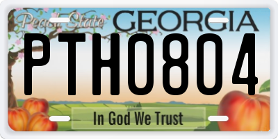GA license plate PTH0804