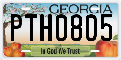 GA license plate PTH0805