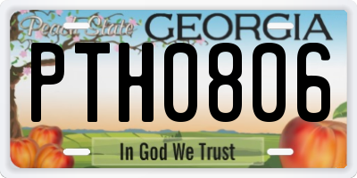 GA license plate PTH0806