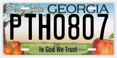 GA license plate PTH0807