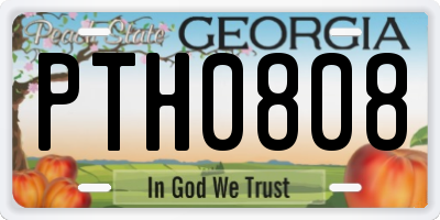 GA license plate PTH0808