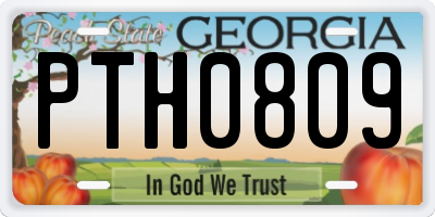 GA license plate PTH0809