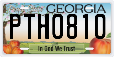 GA license plate PTH0810