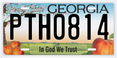 GA license plate PTH0814
