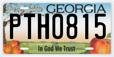 GA license plate PTH0815